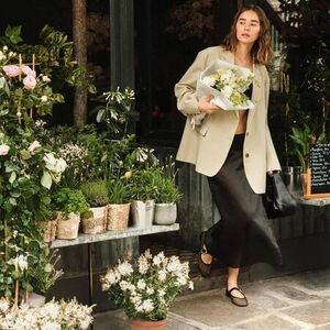 Stuart Weitzman Spring Beige Buckled Mary Jane Ballet Flats Size 8